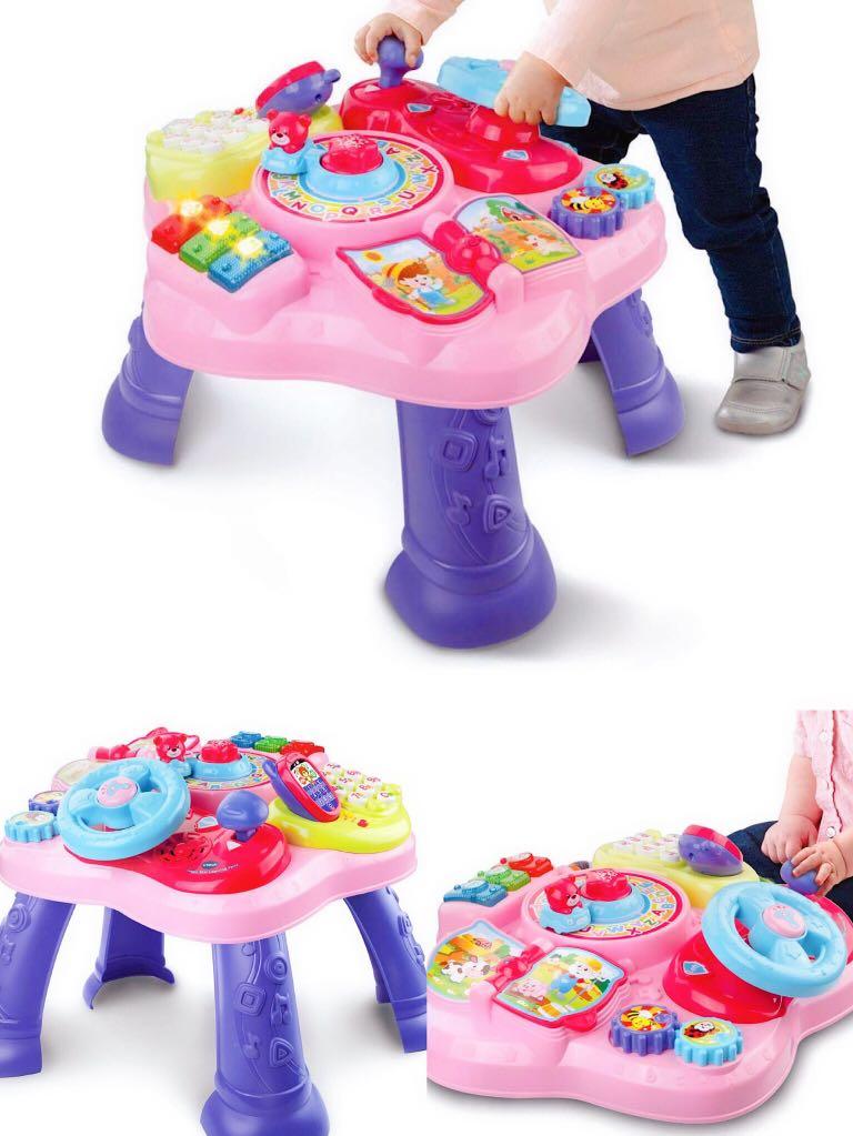 vtech play and learn activity table pink