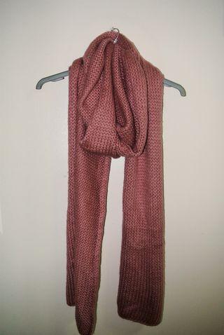Rose Pink Knitted Scarf