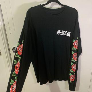 stay sick roses black long sleeve
