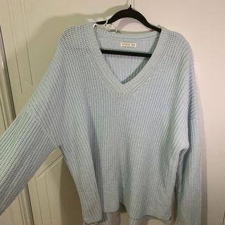 pastel blue wooly jumper