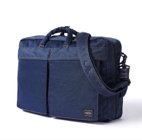 BNIP Authentic Head Porter Indigo 3-way Briefcase, Men's Fashion ...