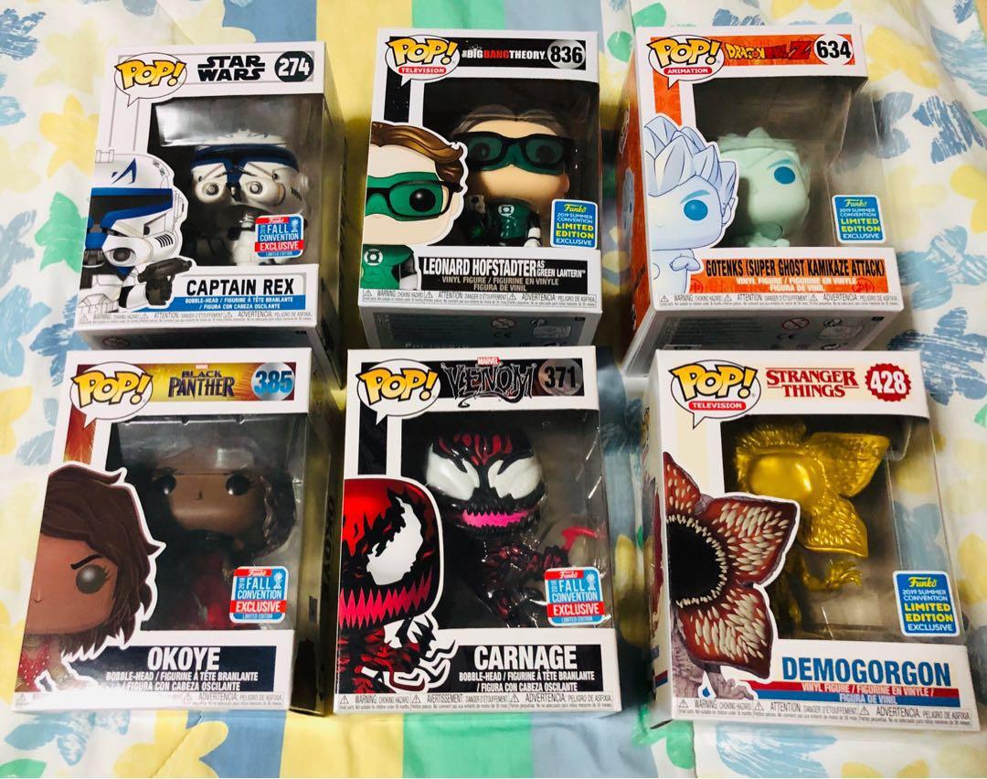 Convention Exclusives Toys (Category: Figurines & Statues) located in San Juan City. Submitted by shoppername (Listing ID 241760411, Image 2). Description: Pop Convention Exclusives Available!!! BBT Leonard 836 (9/10) - P1,500 DBZ Gotenks (10/10) - P1,500 Stranger Things Demogorgon - P1,400 Star Wars Captain Rex 274 FCE (10/10) - SOLD Black Panther Okoye 385 FCE (10/10) - SOLD Meetups at Greenhills Shopping Center, Glorietta, Greenbelt, Mall of A