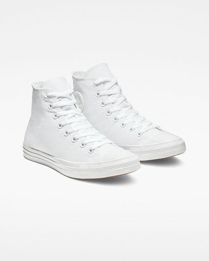 converse chuck taylor hi frills white trainers
