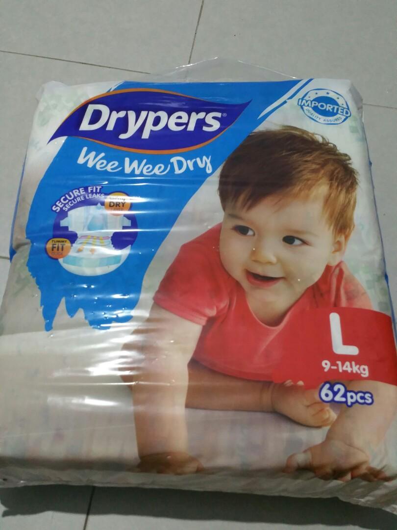 Pampers drypers size l clearance