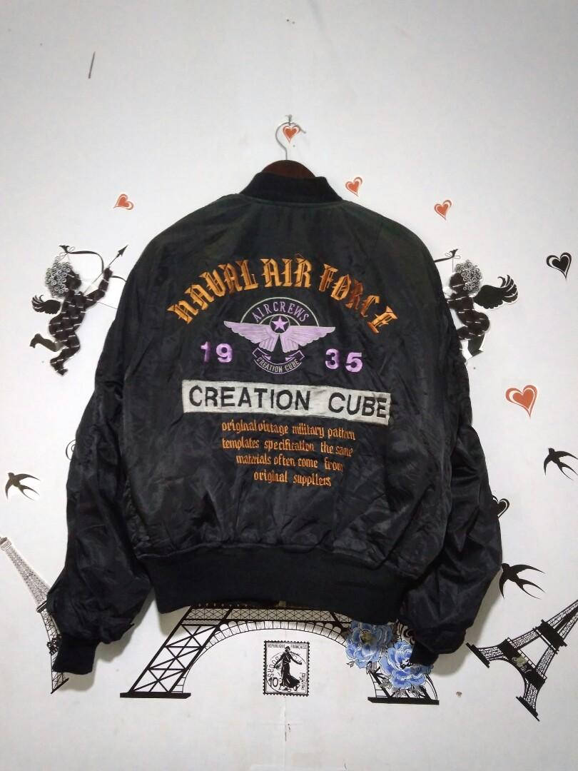 Jaket Bomber Army Bolak Balik Not Alpha Industries Fesyen Pria Pakaian Baju Luaran Di Carousell