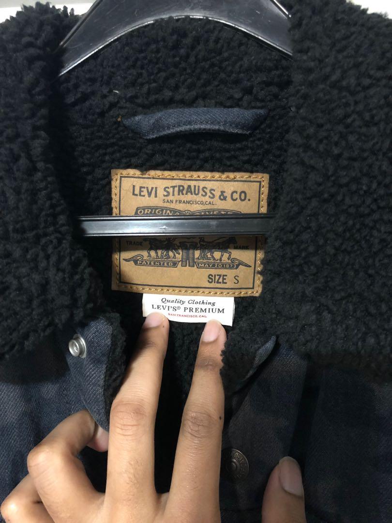 levi's x justin timberlake sherpa camo trucker jacket black camo