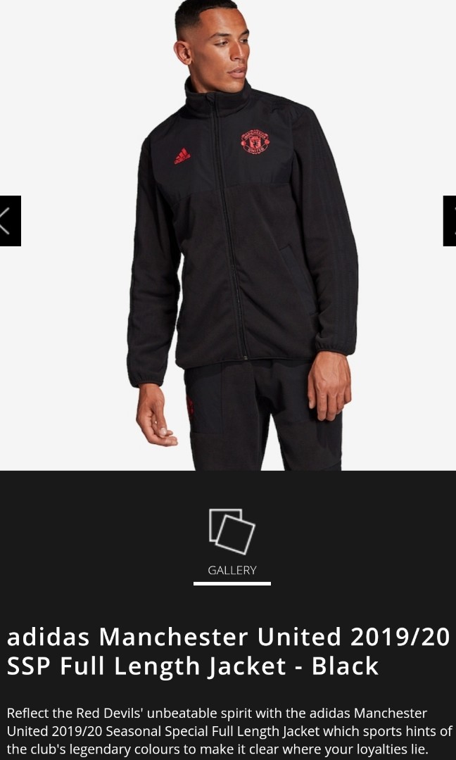 Manchester United Ssp Black Full Length Jacket 2019 20 Sports Sports Apparel On Carousell