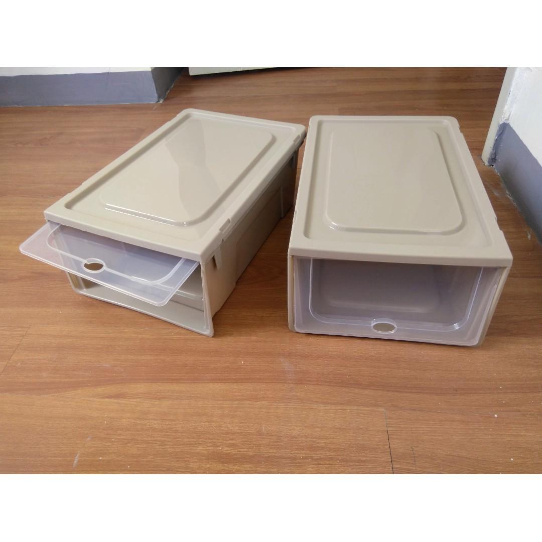 Megabox Shoe Storage Box both of them Furniture Home Living Home Improvement Organization Storage Boxes Baskets on Carousell