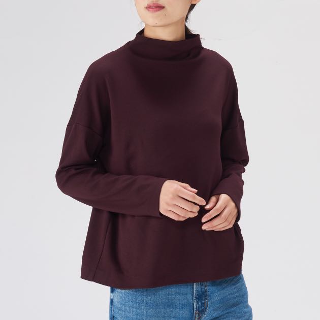 muji mock neck sweater