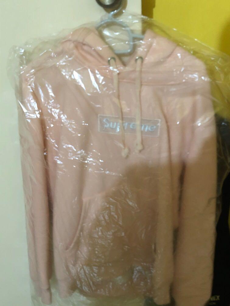 Peach pink supreme on sale hoodie
