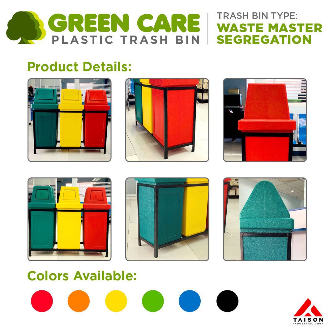 Plastic trash bin with metal frame segregation, Furniture & Home Living