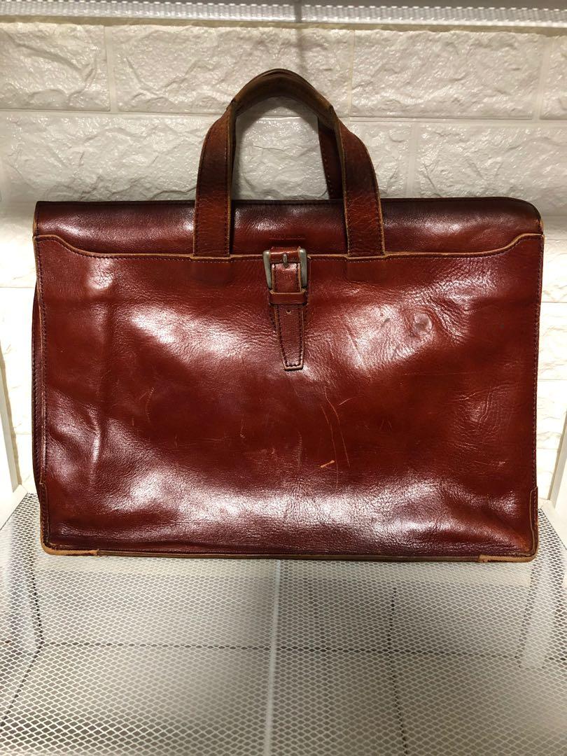Takeo Kikuchi Fully Leather Business Meeting Bag, Men's Fashion