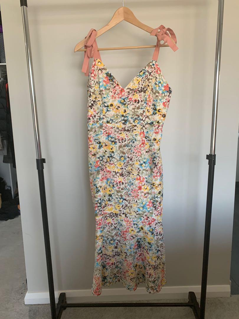 bittersweet flounce midi dress