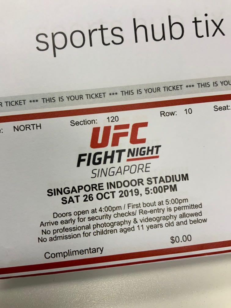 UFC Fight Night Tickets, Tickets & Vouchers, Event Tickets on Carousell
