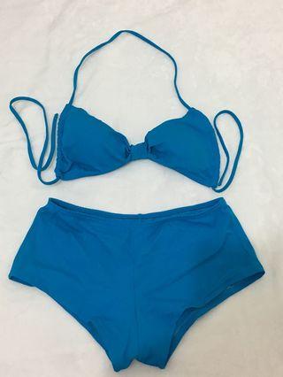 Highwaist Blue Bikini / two pieces / swimsuit / swimwear / baju renang  #thr2020