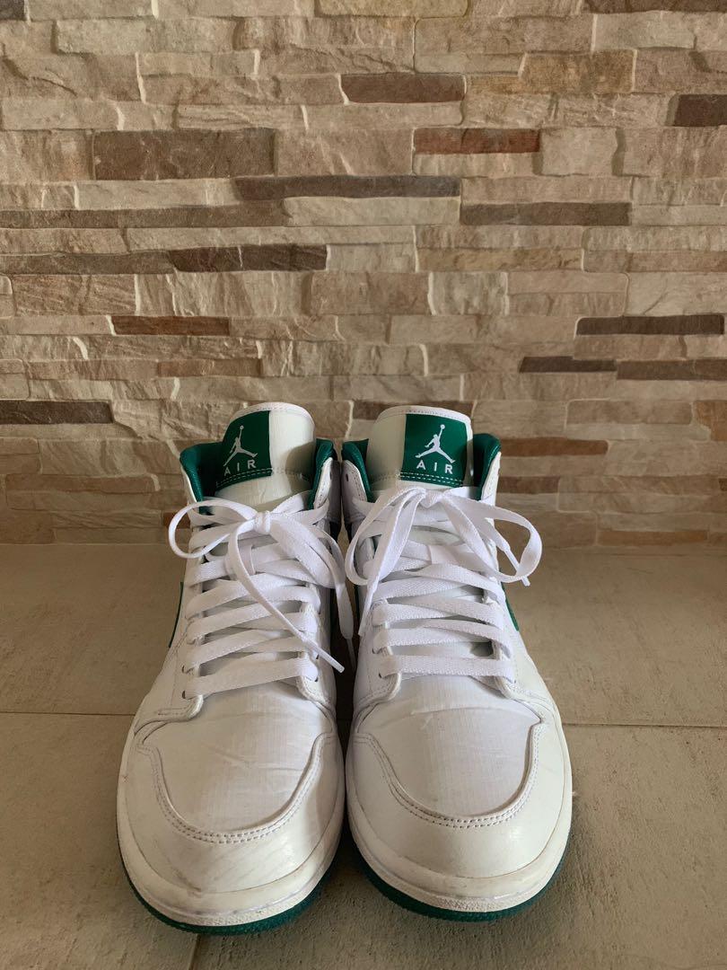 Air jordan 1 mid white mystic green store