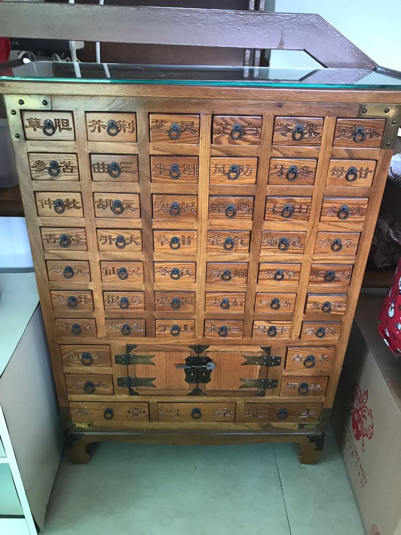 Antique Chinese medicine with drawers, Furniture & Home Living