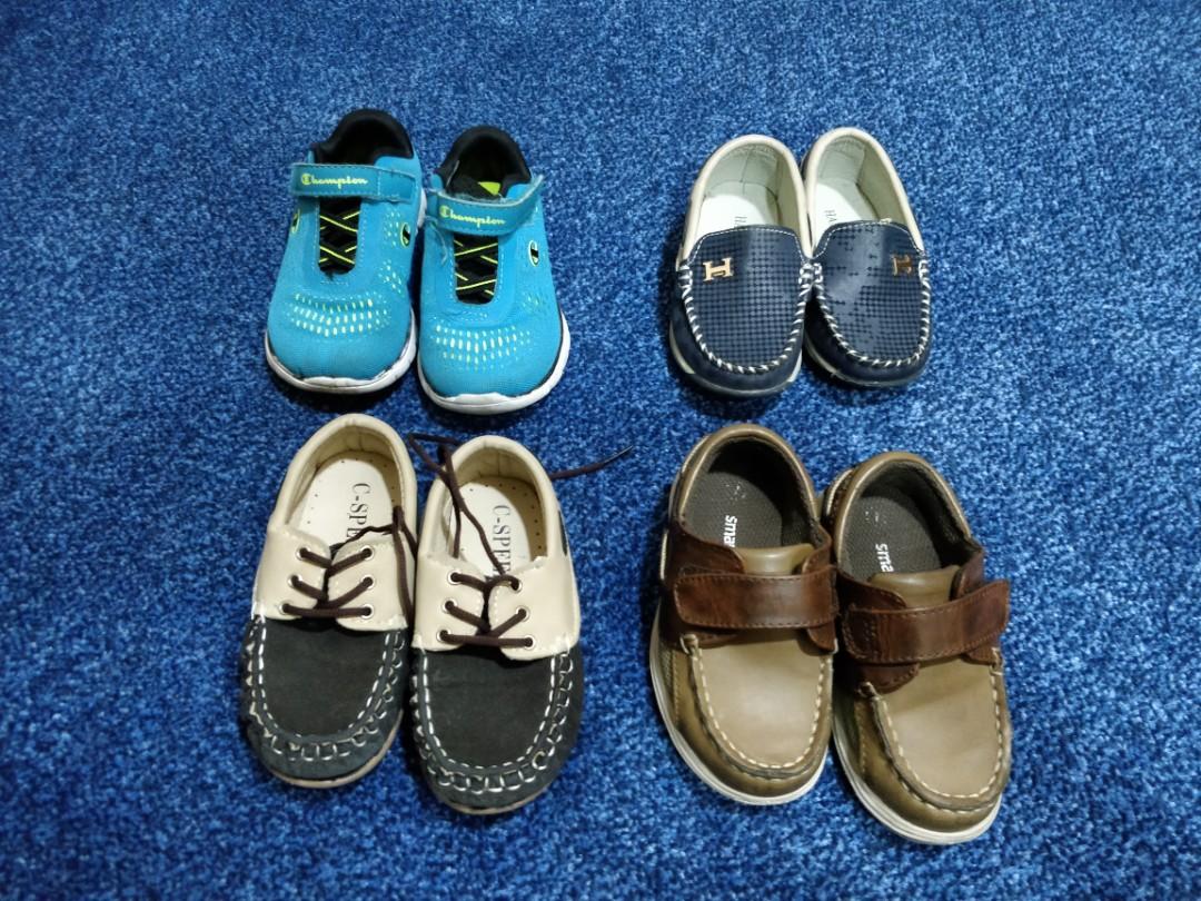 Baby Boys' Shoes (Category: Babies & Kids Fashion) located in Makati City. Submitted by silversummer1 (Listing ID 254799471, Image 1). Description: Baby Boys Shoes Assorted sizes 1) SOLD Champion Aqua Blue with Neon Green Sneakers - Size 6 1/2w Bought from Payless P200 2) Hammerhead Navy Loafers - Size 22 Bought from Hong Kong P200 3) SOLD C-Speed Brown/Light Brown Velvety Shoes - Size 24 Bought from Landmark P200 4) Smartfit Brown/Light Brown Le