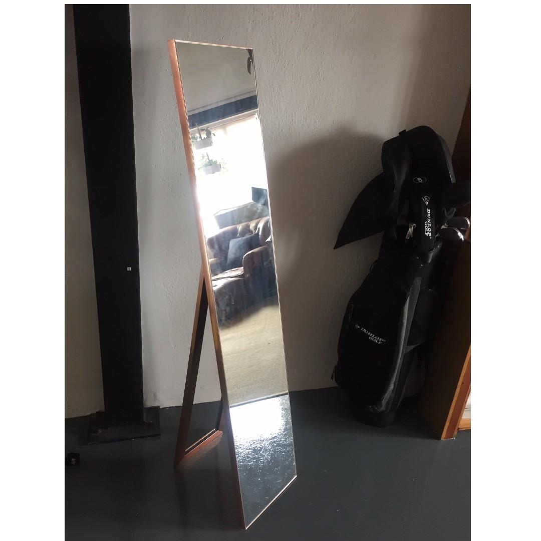 Beautiful Freestanding Rose Gold Full Length Mirror, Furniture & Home