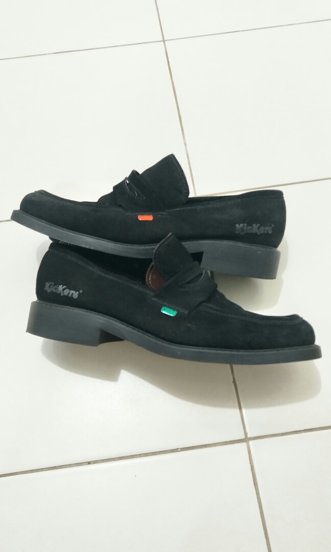 kickers black leather shoes