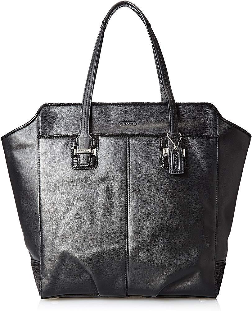 COACH F25941. Taylor Leather North South Tote Black., Women's Fashion ...
