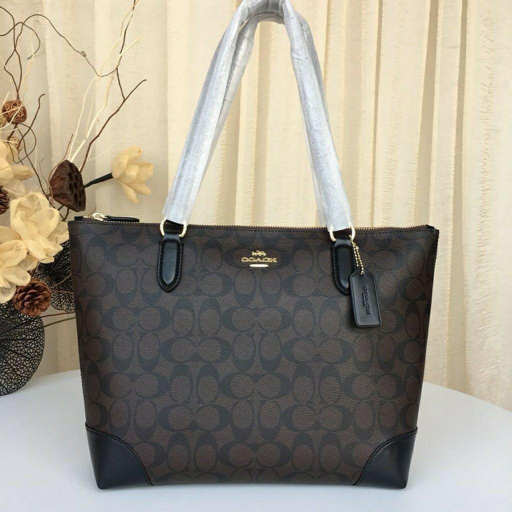 COACH F29208 ZIP TOP TOTE in SIGNATURE