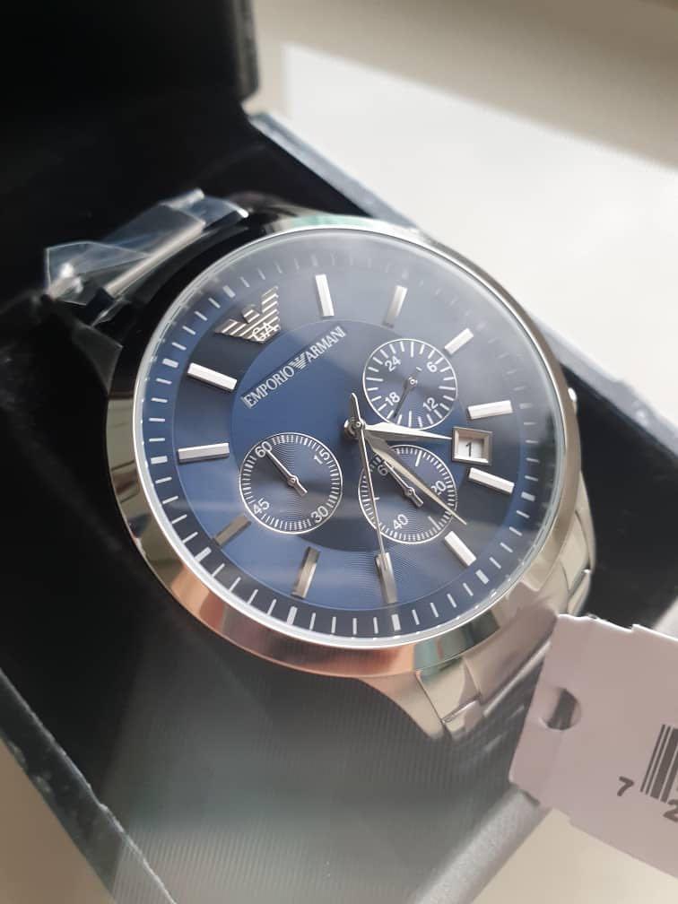 Emporio armani ar2448 men's chronograph hotsell watch with navy blue dial