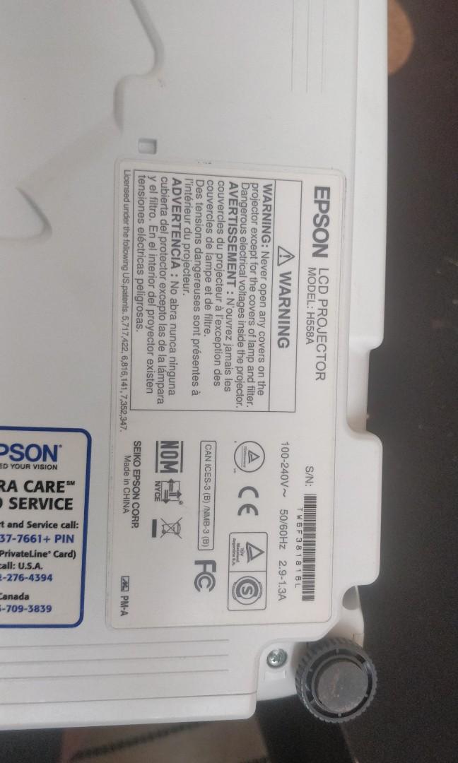 Epson Home Cinema Projector 730HD, HDMI, 3LCD, 3000 Lumens Color, 電子產品