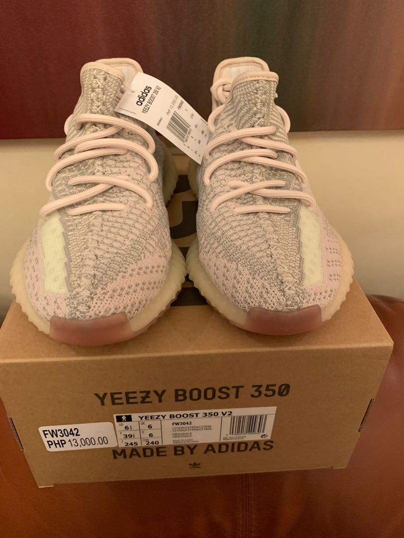FS Brandnew Yeezy 350 V2 Citrin Size 6.5 US Men s Fashion