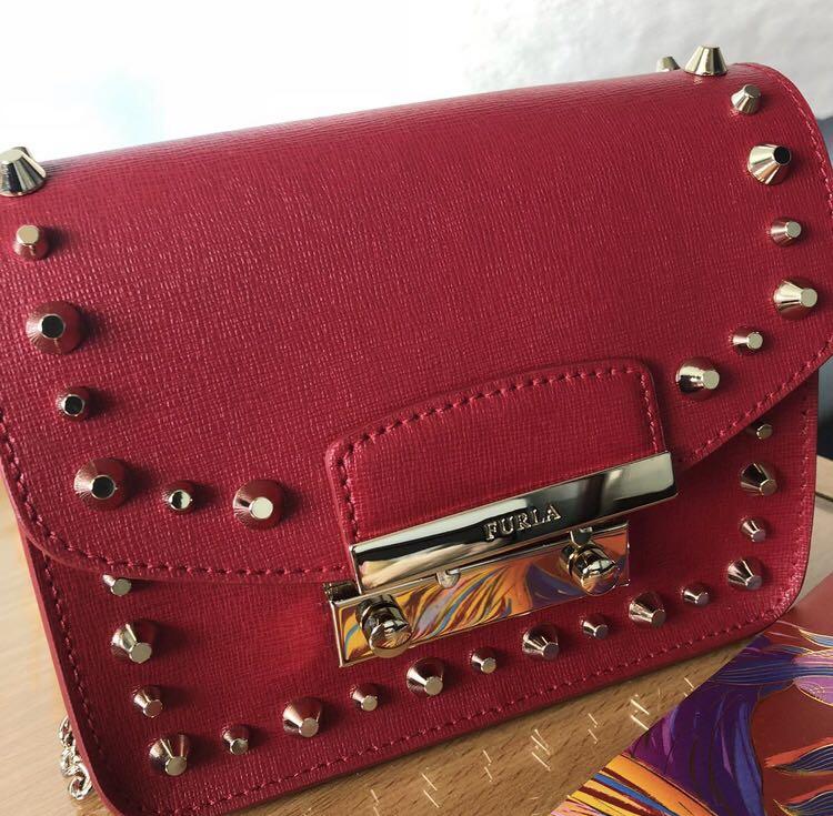 Furla Julia Mini Stud Red