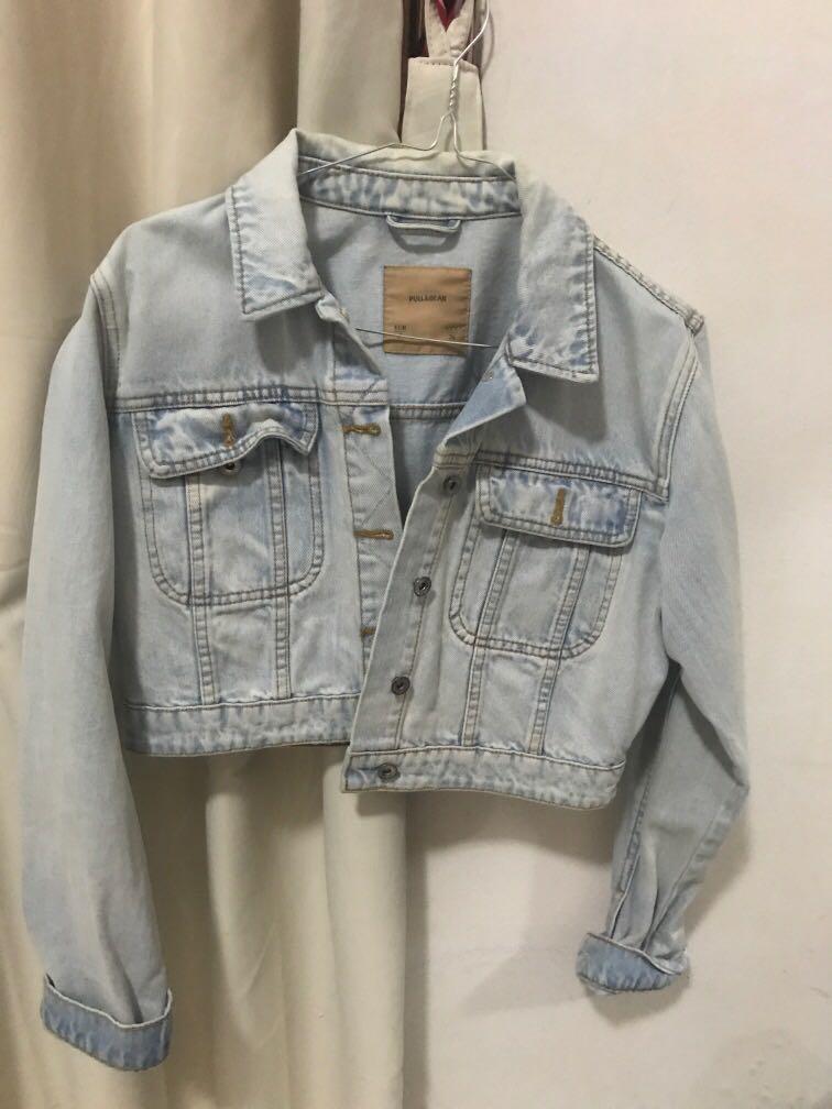 Jaket jeans wanita pull and bear cheap
