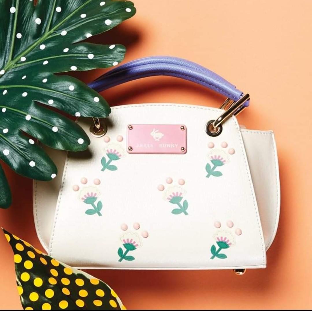 Jelly Bunny Floral Embellished Sling bag Blue