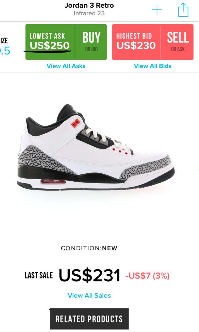 Jordan 3 Infrared 23, Men's Fashion, Footwear, Sneakers on Carousell