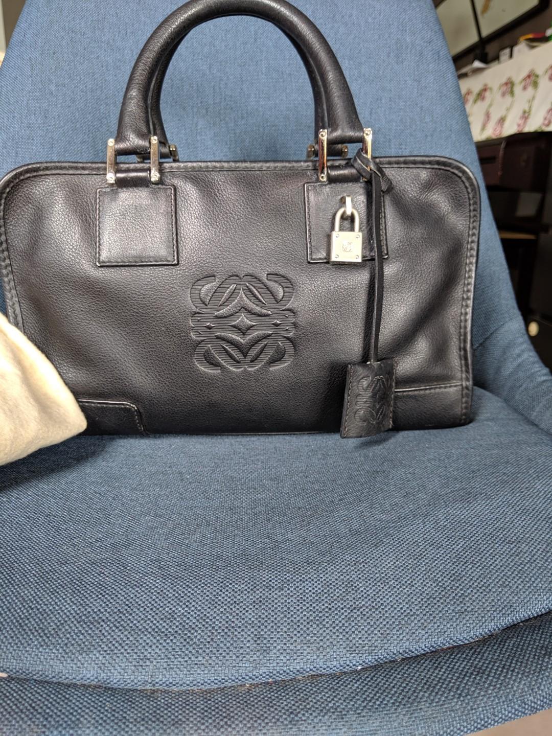 Loewe Amazona 28 Bag in Black Calfskin Luxury Bags Wallets on