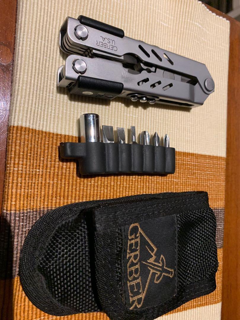 Multi-tool “Gerber MP400” (Category: Hiking & Camping) located in Baliuag. Submitted by marksman28 (Listing ID 241361239, Image 1). Description: DETAILS: Overall Length: 5.63" Closed Length: 4.37" Weight: 6.8 oz. Handle Material: Stainless Steel Sheath Material: Ballistic Nylon Pliers Type: Needle Nose Handle Color: Bead Blast NSN: 5110-01-462-3405 Built in USA w/ global materials Screw driver bits included .