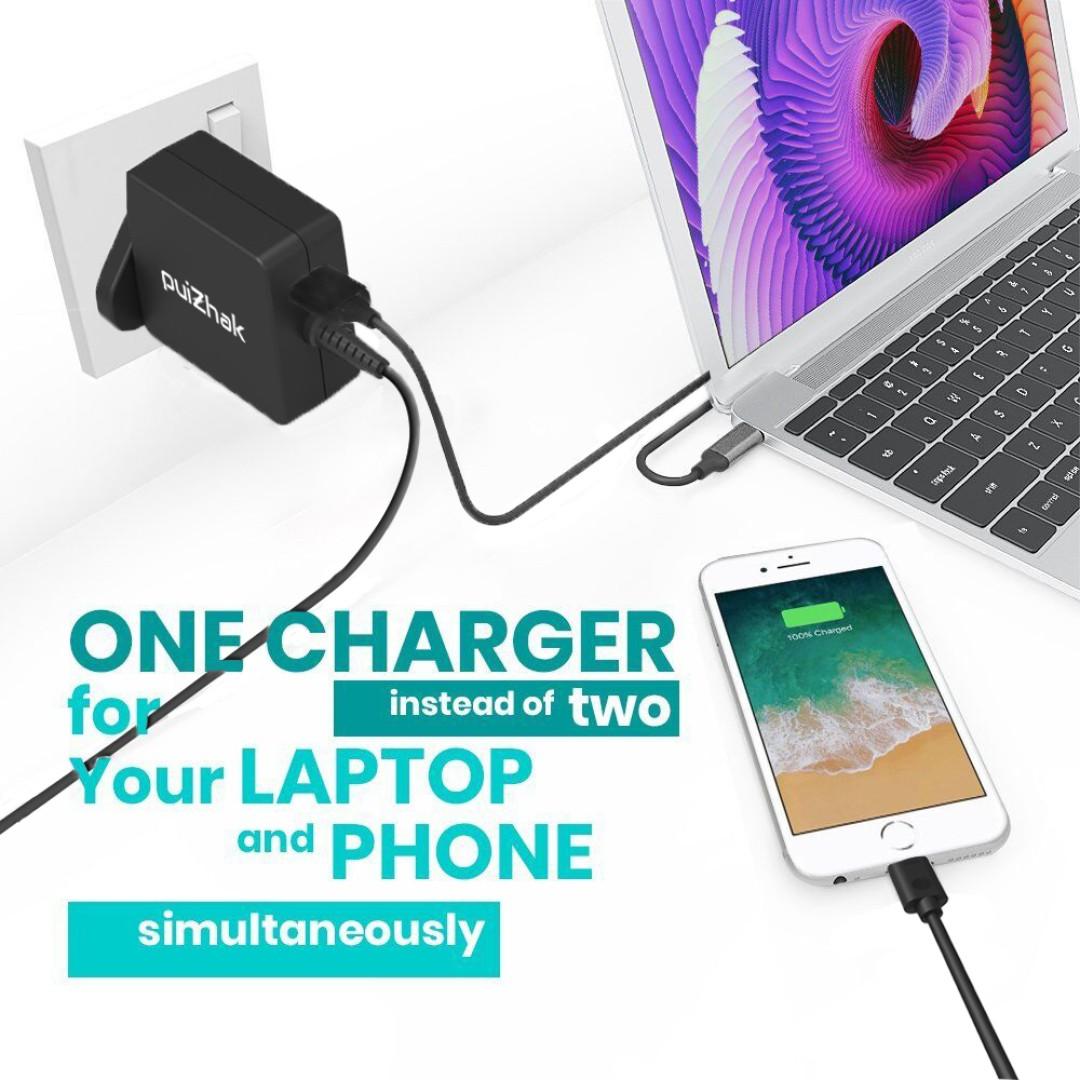 Puizhak Universal Pd Quick Charge 65w Usb C Replacement Charger With 1 Usb Slot 1 8m Cable For Acer Swift 7 Hp Switch Alpha 12 R13 Spin 7 Acer Chromebook 14 Dell Usb C