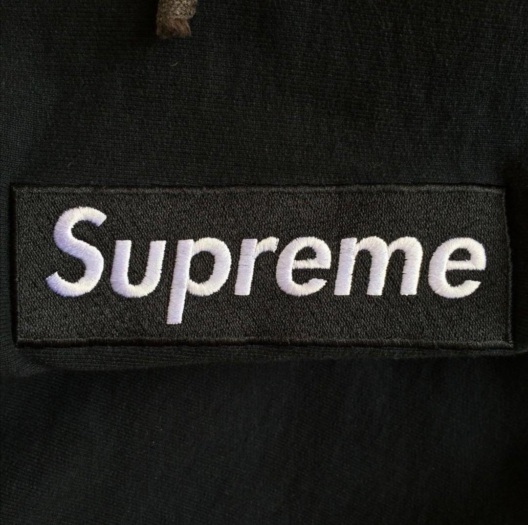 Supreme triple black box logo hoodie best sale