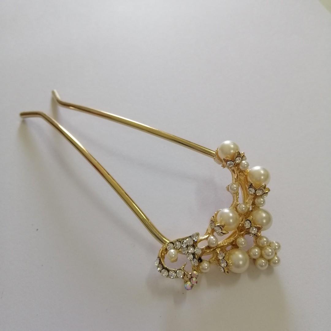 3 For 12 Hair Brooch With Pearls Wedding Traditional Chinese