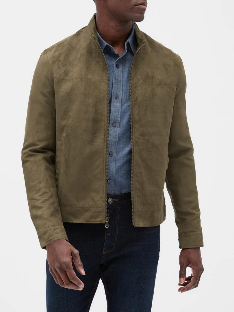 Banana republic green suede jacket on sale