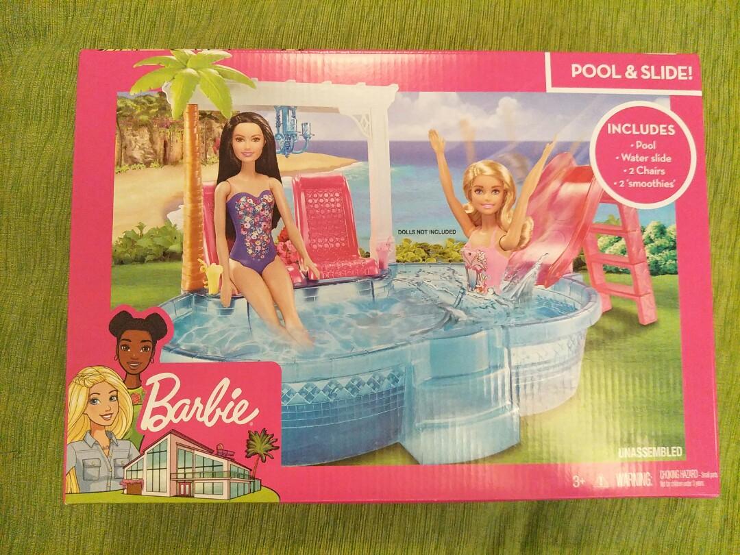 Barbie Pool & Slide, Hobbies & Toys, Toys & Games on Carousell