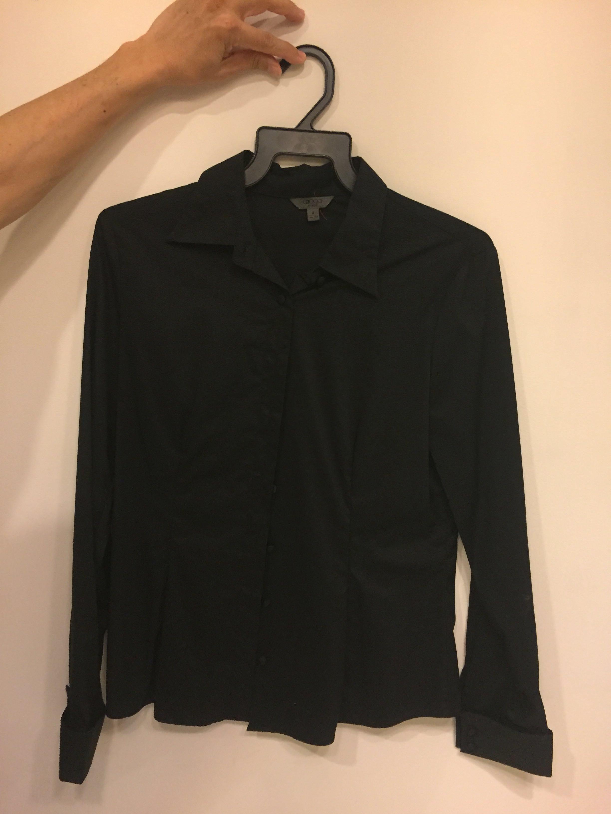 long sleeve black evening top