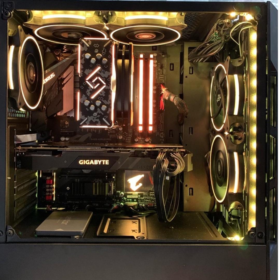 Gaming Rig PC Desktop - Ryzen 7 / Gigabyte RTX 2070 / B450 Aorus / 16GB ...