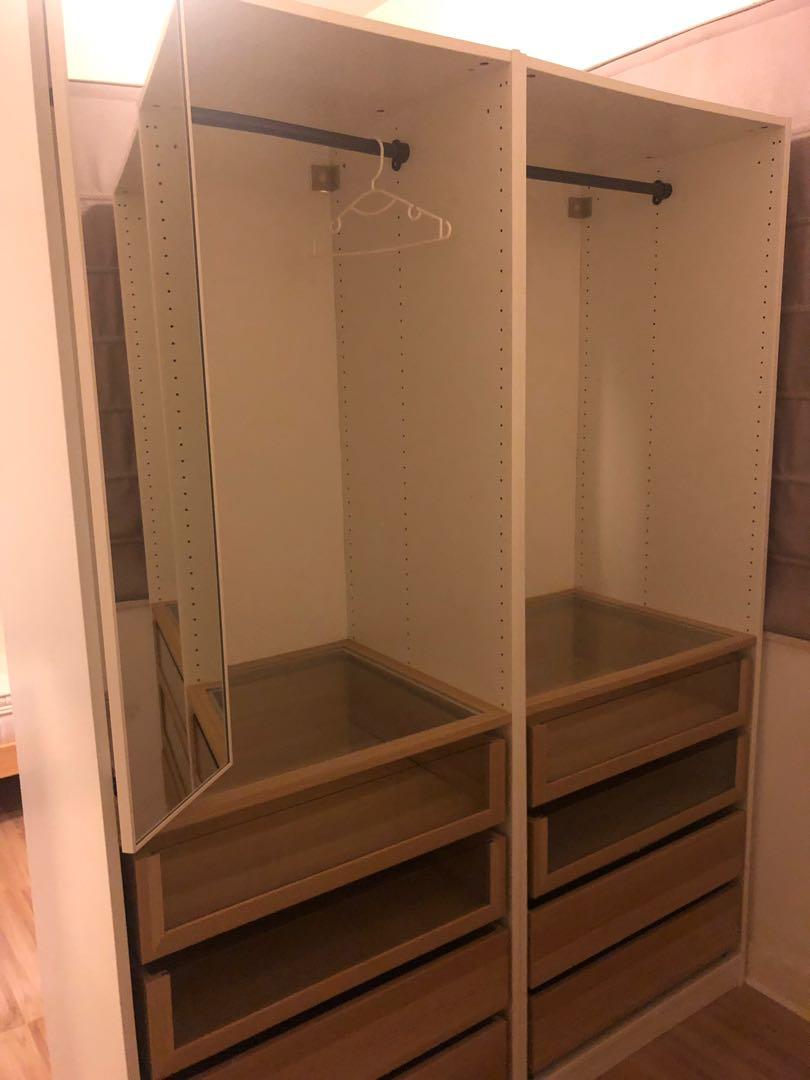 Ikea Pax Wardrobe With Mirror And 8 Drawers Home Furniture