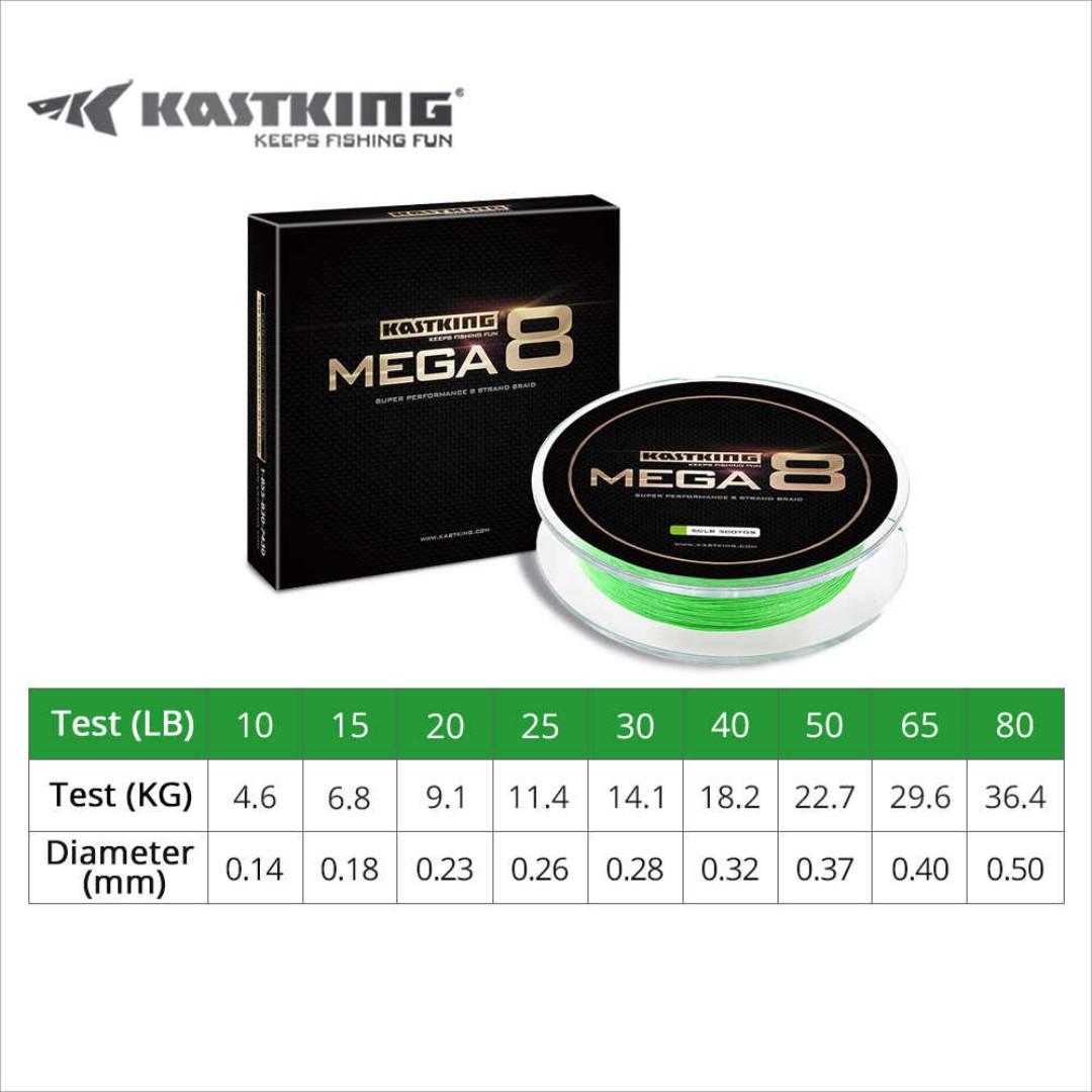 KastKing Mega8 Braided Fishing Line - 137M to 457M Options