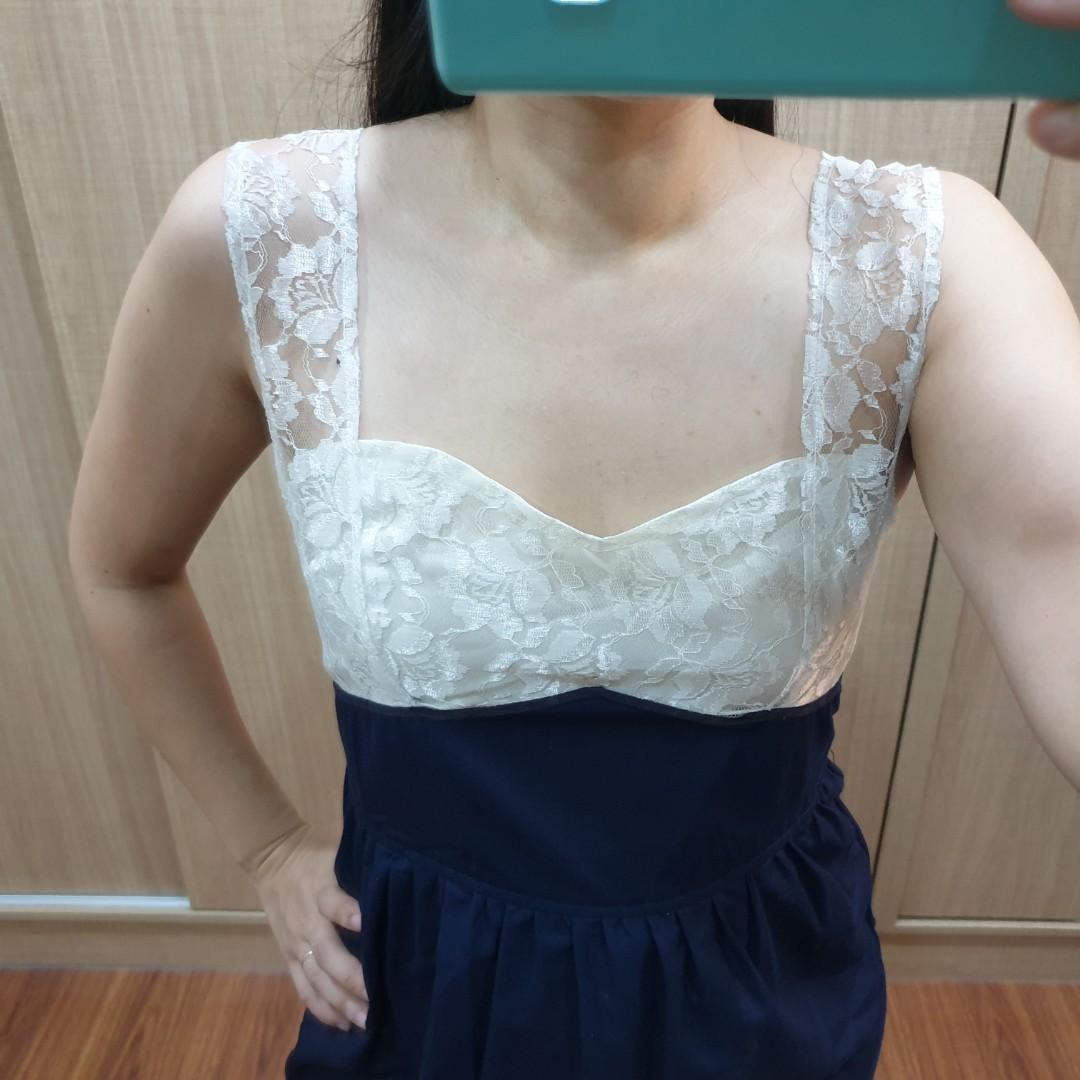 Lace Bodice Party Dress (Category: Dresses) located in Quezon City. Submitted by kkookies (Listing ID 254872651, Image 2). Description: Cute and unique dress with lace bodice and lace straps. Skirt flares out, so flattering. Really cute, great price! Fabric is not stretchy..