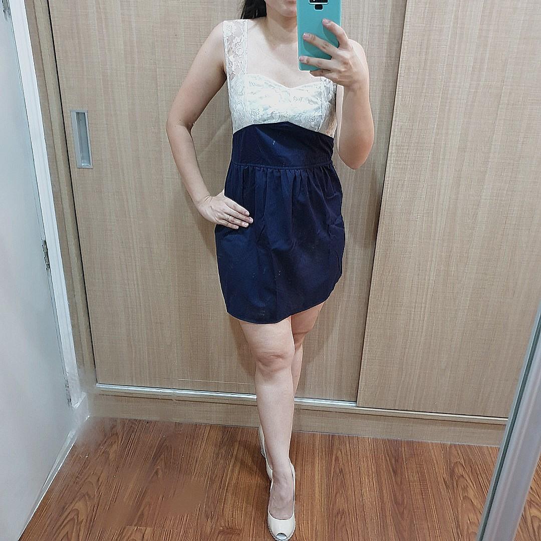 Lace Bodice Party Dress (Category: Dresses) located in Quezon City. Submitted by kkookies (Listing ID 254872651, Image 1). Description: Cute and unique dress with lace bodice and lace straps. Skirt flares out, so flattering. Really cute, great price! Fabric is not stretchy..