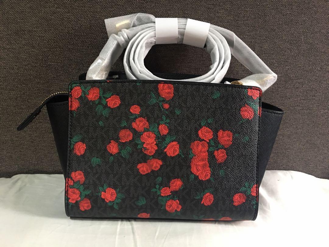 Michael kors red rose purse on sale