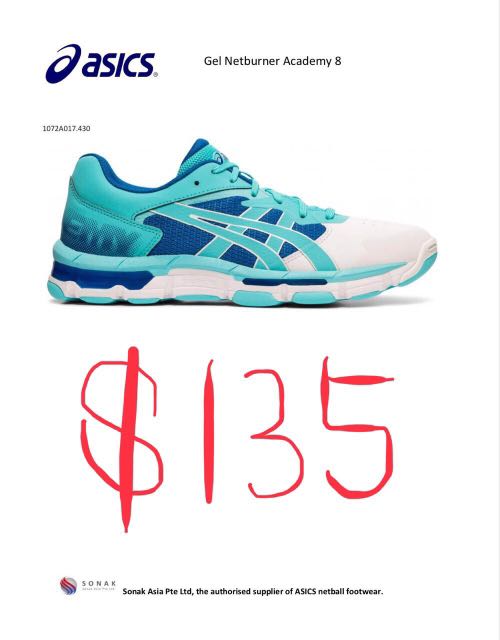 Gel netburner super 8 netball trainers store