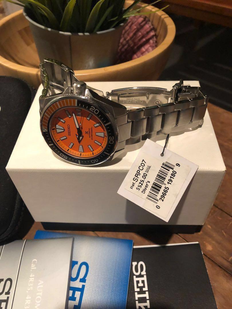 Seiko Watch. (LNIB)Seiko Samurai Orange dial., Men's Fashion, Watches &  Accessories, Watches on Carousell