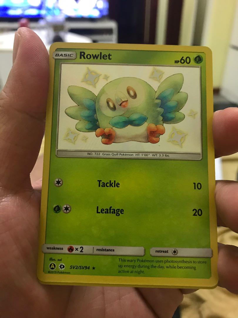 Shiny Rowlet Pokemon Card TCG, Hobbies & Toys, Toys & Games on Carousell